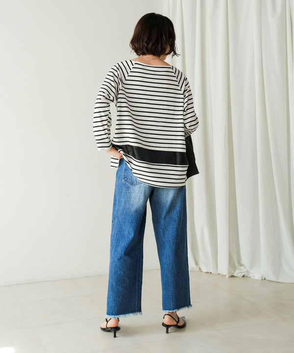 Ｗシルケットシアーラインプルオーバー