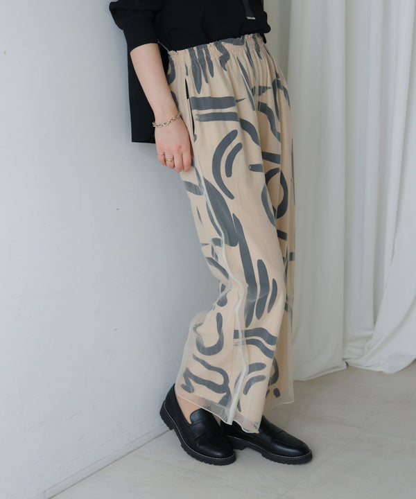 ［再入荷］ジオメトリックチュールレイヤードパンツ