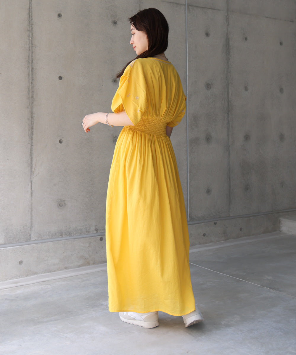 S・Mサイズ展開】フロント刺繍ウエストシャーリングワンピース