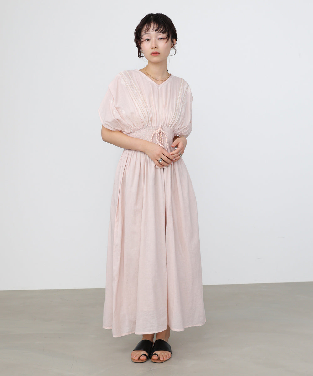 ストラスブルゴ ♡ ウエストシャーリングワンピース S・Mサイズ展開】フロント刺繍ウエストシャーリングワンピース