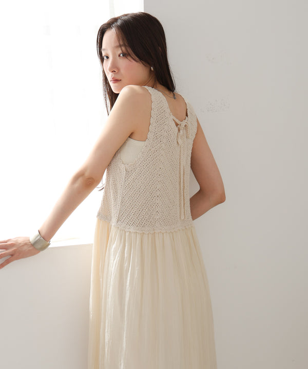 クロシェコンビキャミワンピース