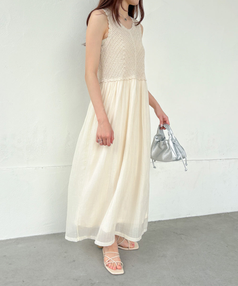 クロシェコンビキャミワンピース