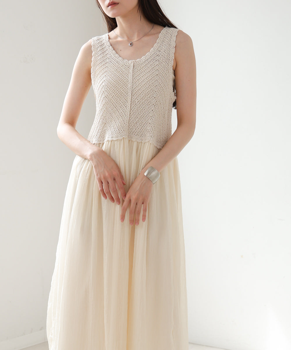 クロシェコンビキャミワンピース