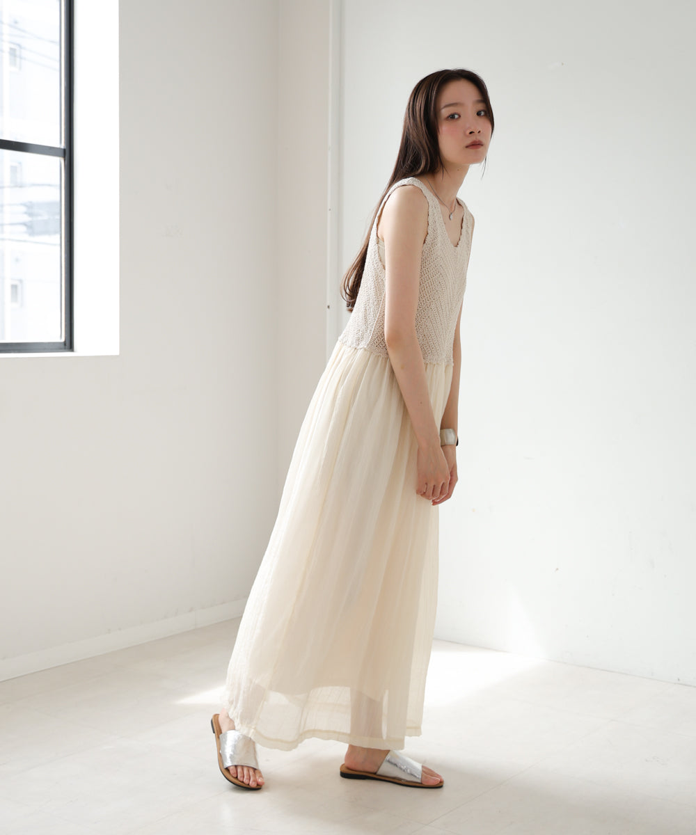 クロシェコンビキャミワンピース