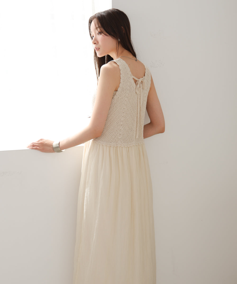 クロシェコンビキャミワンピース