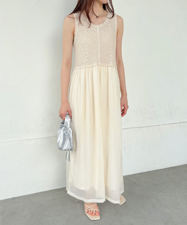 クロシェコンビキャミワンピース