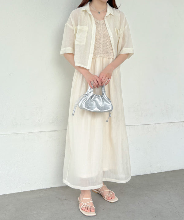 クロシェコンビキャミワンピース