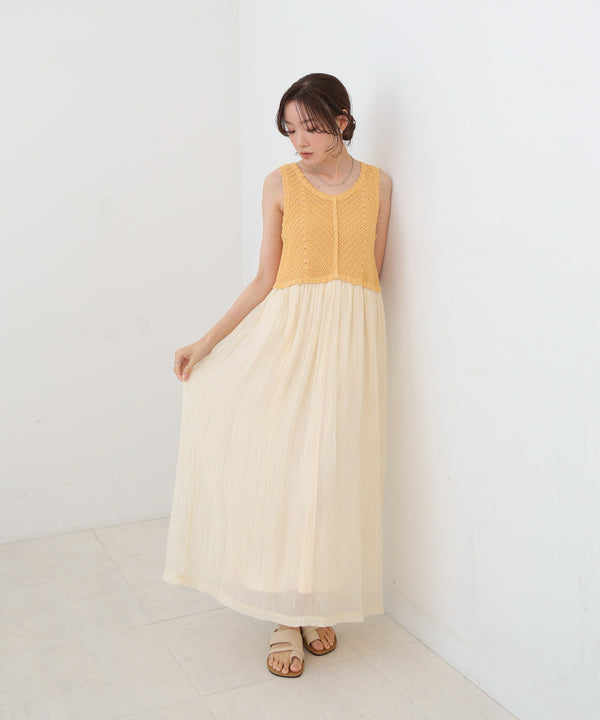 クロシェコンビキャミワンピース