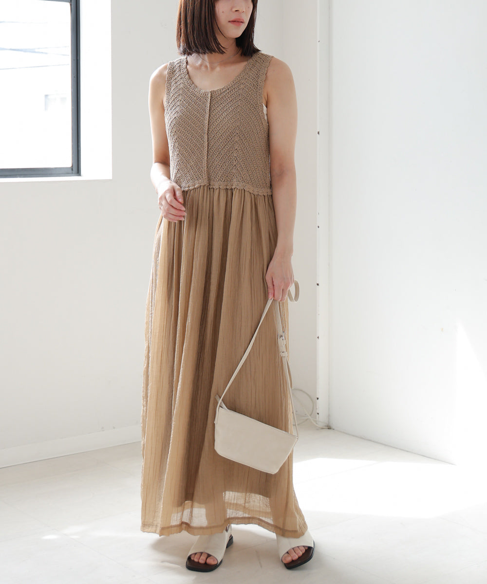 クロシェコンビキャミワンピース