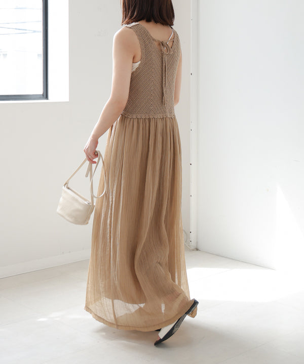 クロシェコンビキャミワンピース