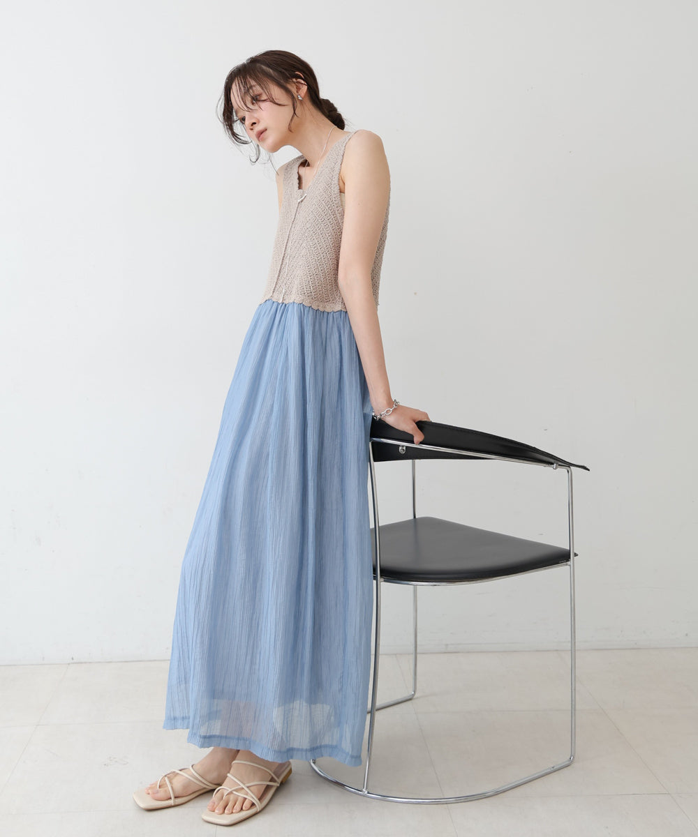 クロシェコンビキャミワンピース