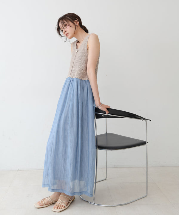 クロシェコンビキャミワンピース