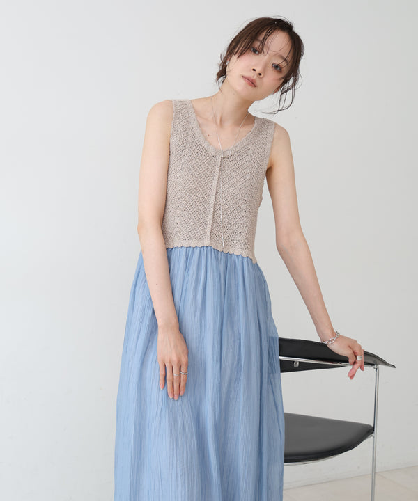 クロシェコンビキャミワンピース