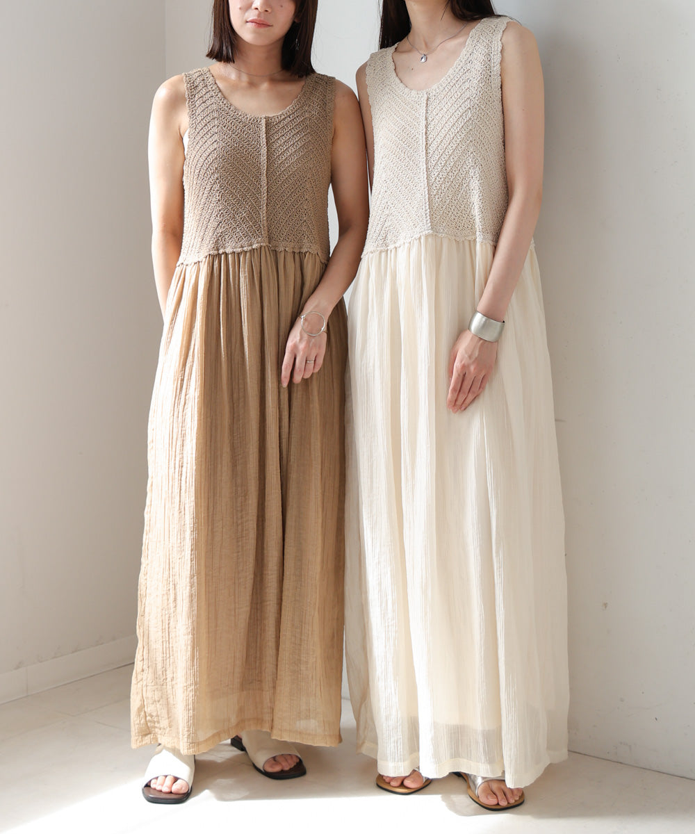 クロシェコンビキャミワンピース