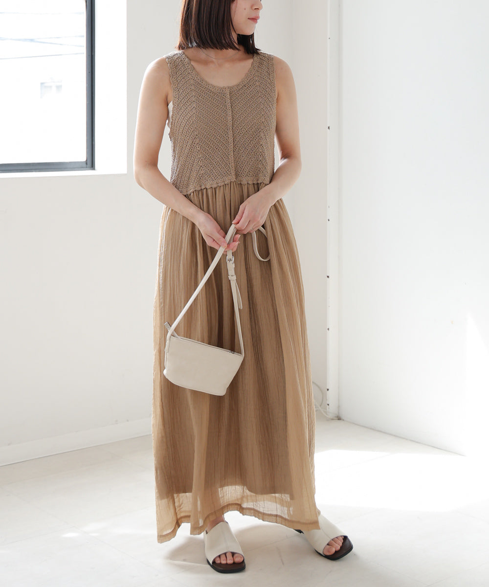 クロシェコンビキャミワンピース