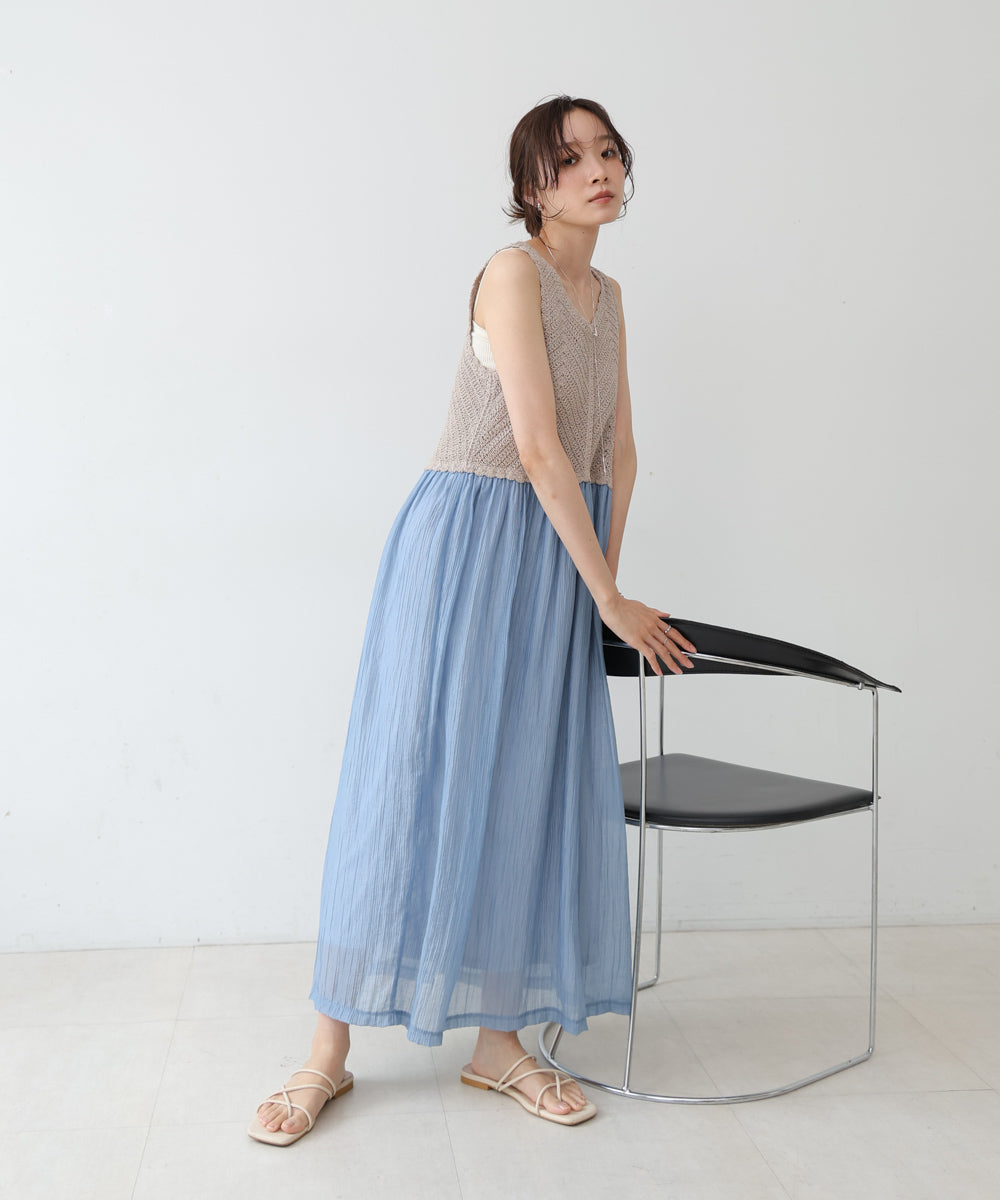 クロシェコンビキャミワンピース