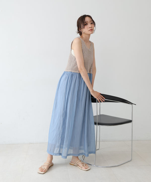 クロシェコンビキャミワンピース