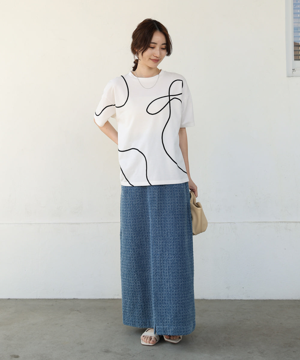 コード刺繡使いＴシャツ