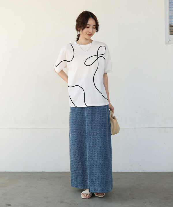 コード刺繡使いＴシャツ