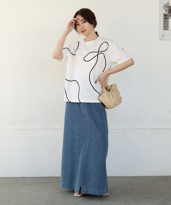 コード刺繡使いＴシャツ