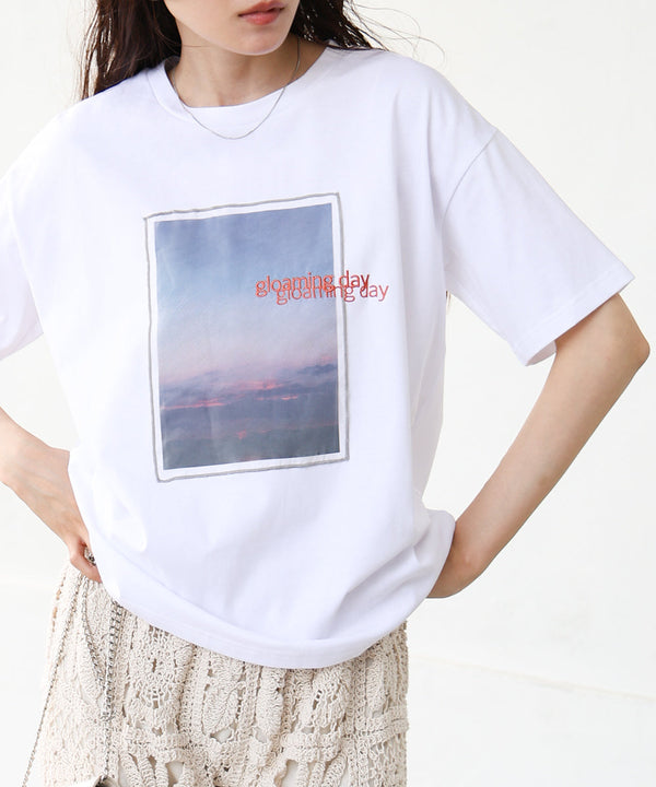 シアーレイヤードプリントＴシャツ