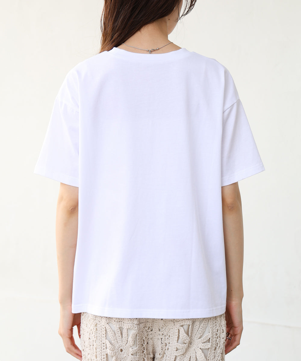 シアーレイヤードプリントＴシャツ