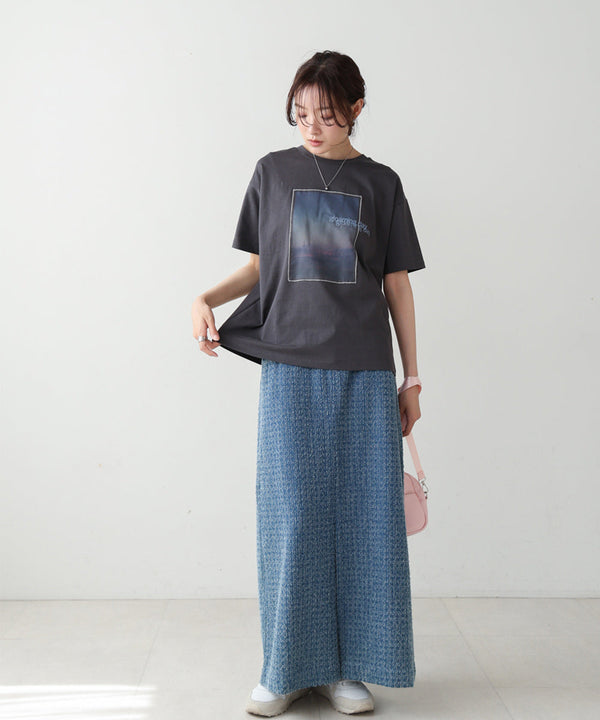 シアーレイヤードプリントＴシャツ