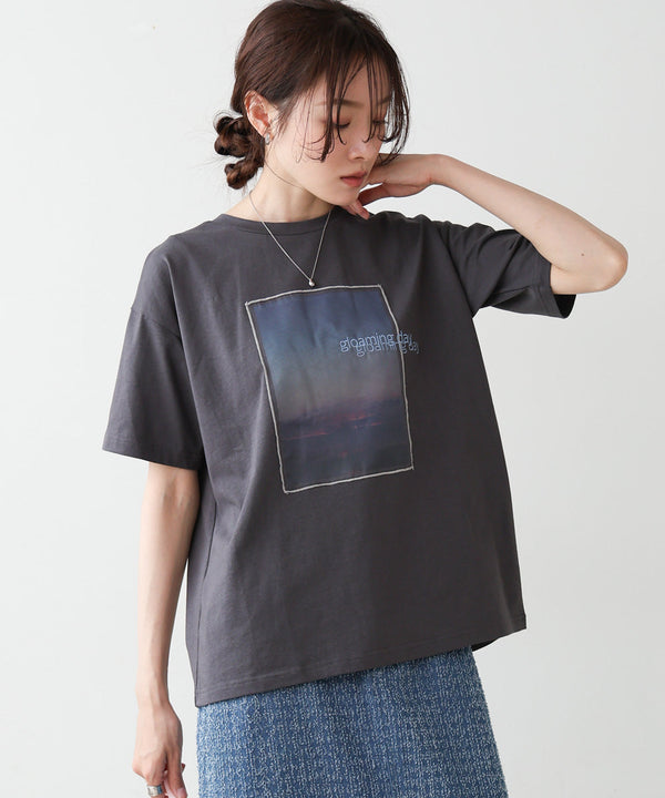 シアーレイヤードプリントＴシャツ