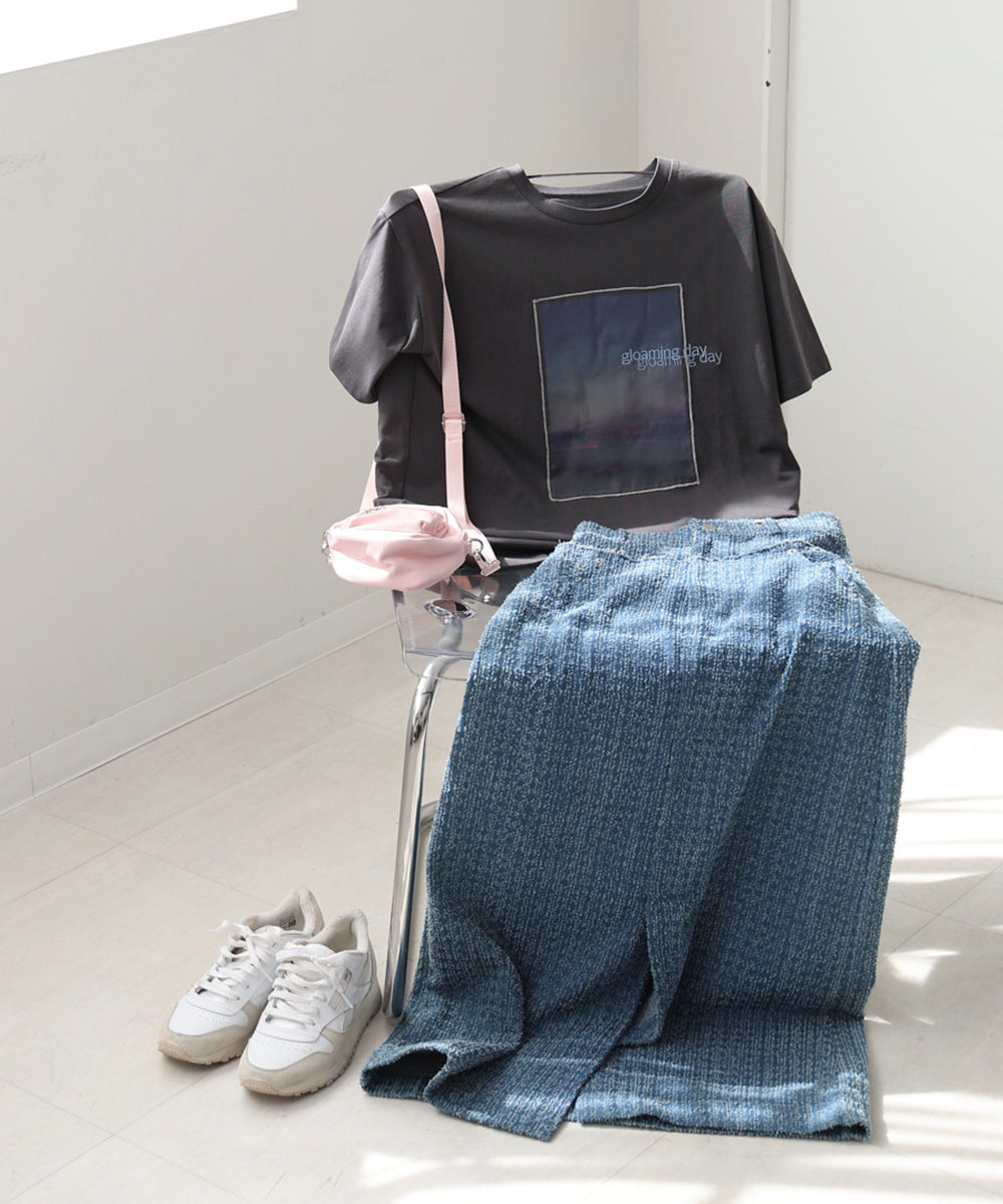 シアーレイヤードプリントＴシャツ