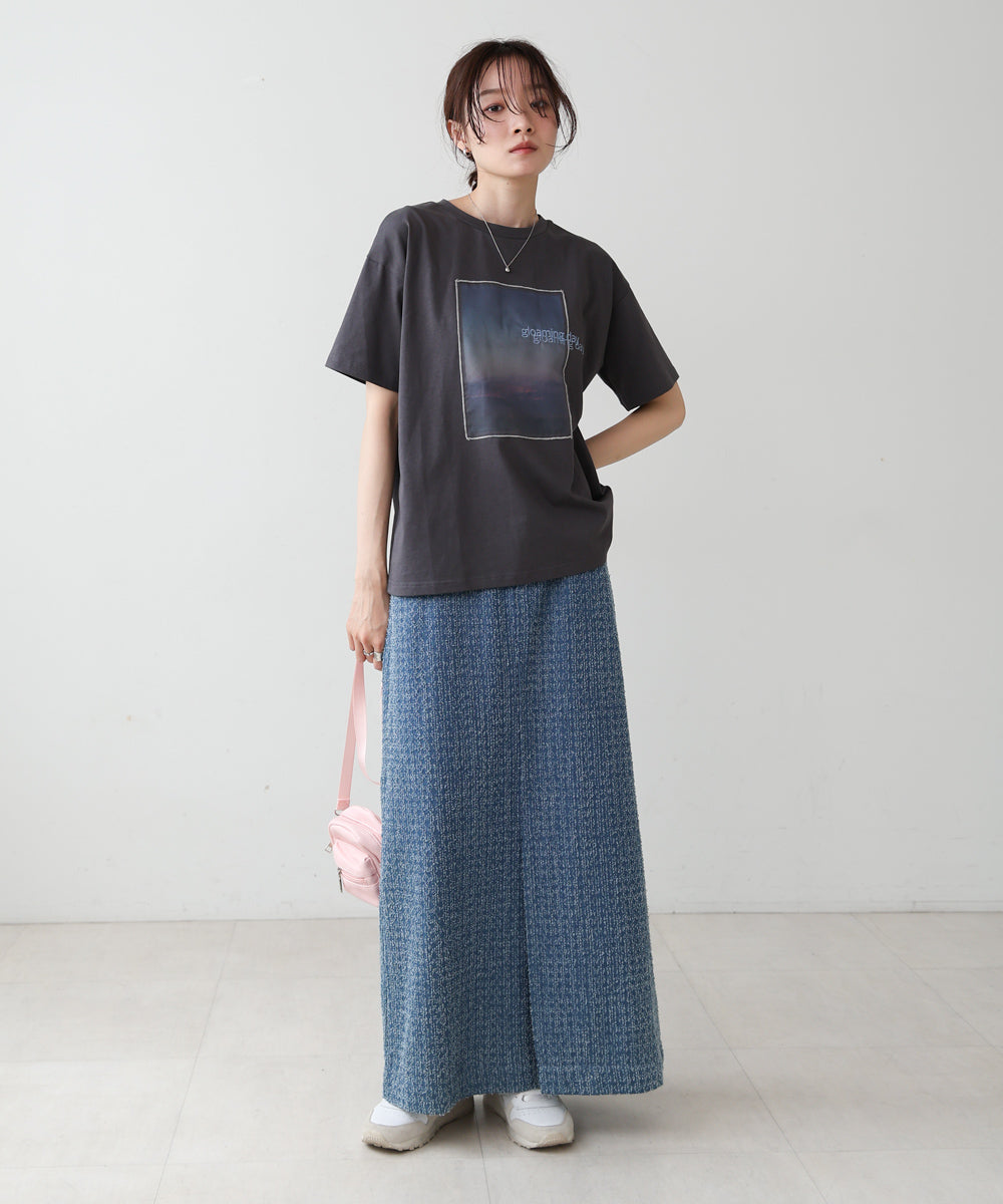 シアーレイヤードプリントＴシャツ