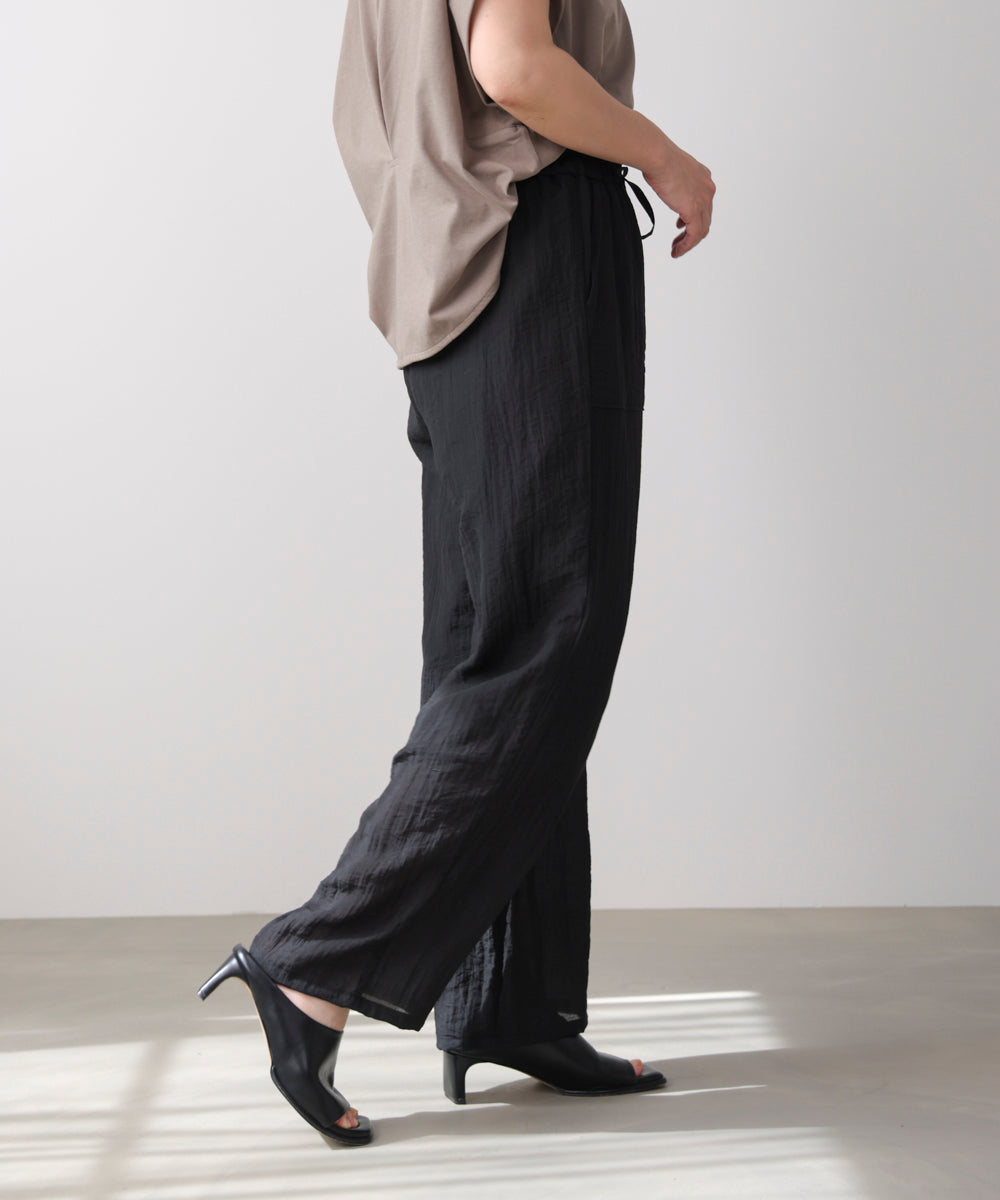 ウエストドロストパンツ
