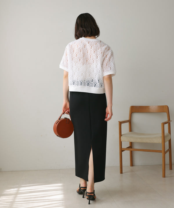 オーガンジー刺繍ブラウス