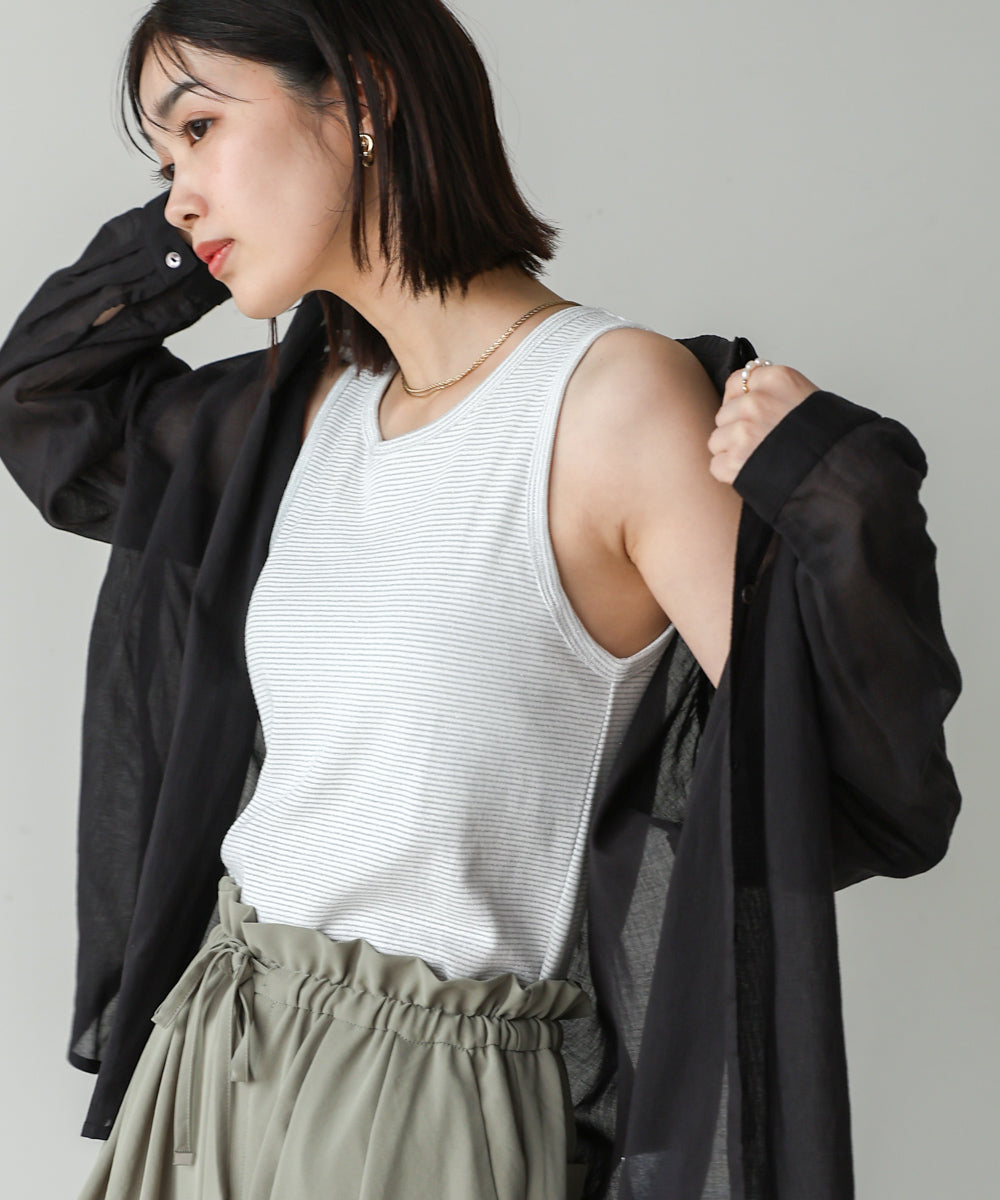 カップ付きラメボーダータンク［5/19発送予定］