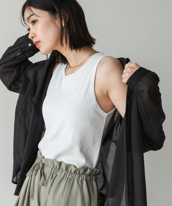 カップ付きラメボーダータンク［5/19発送予定］
