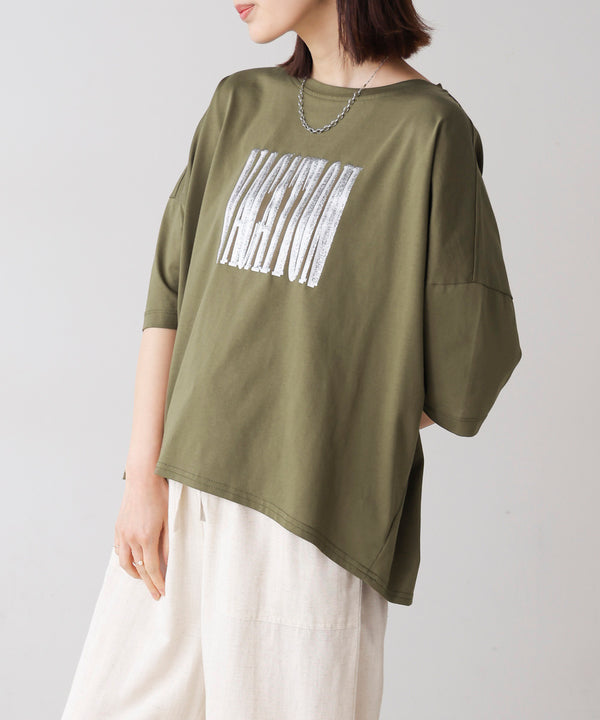 Ｗシルケット立体グリッターロゴＴ