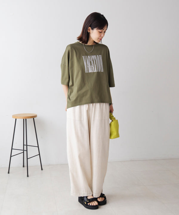 Ｗシルケット立体グリッターロゴＴ