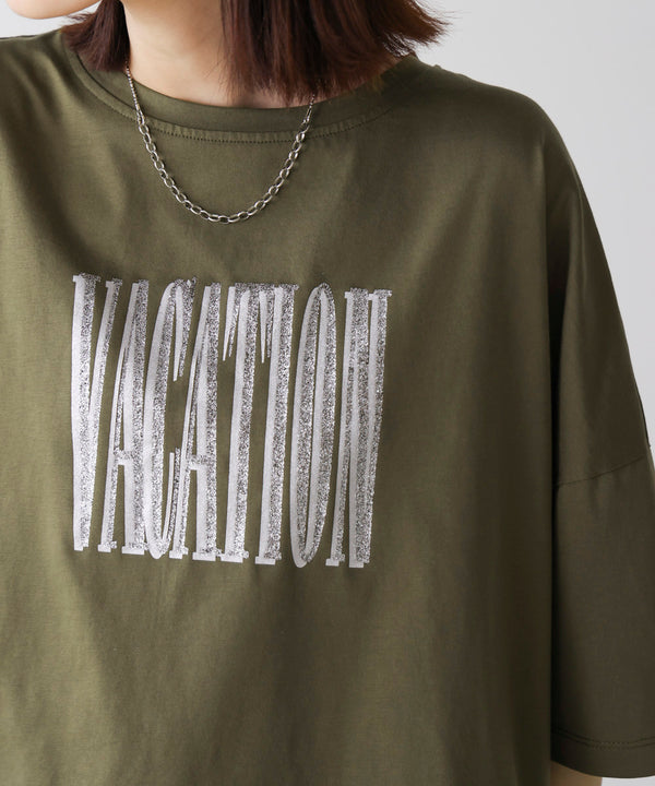 Ｗシルケット立体グリッターロゴＴ
