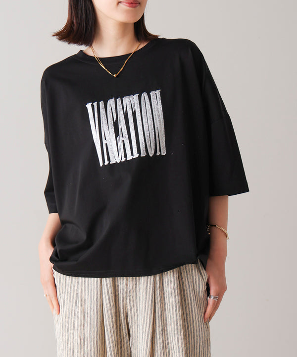 Ｗシルケット立体グリッターロゴＴ