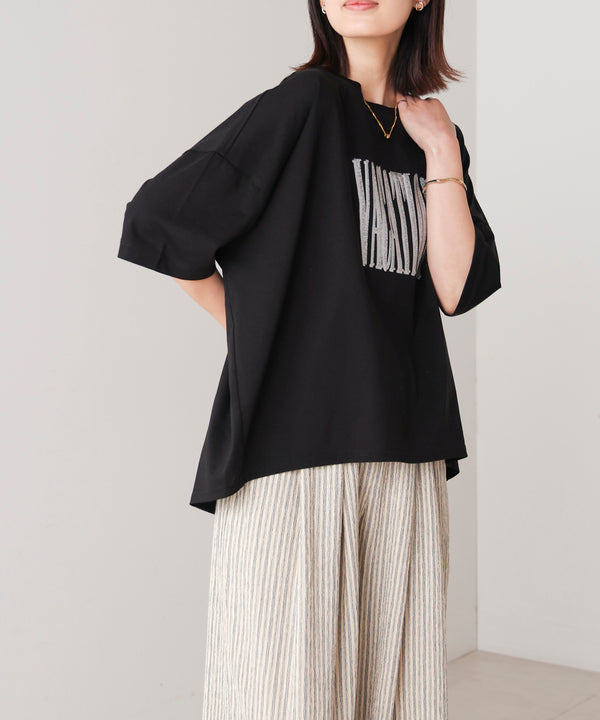 Ｗシルケット立体グリッターロゴＴ