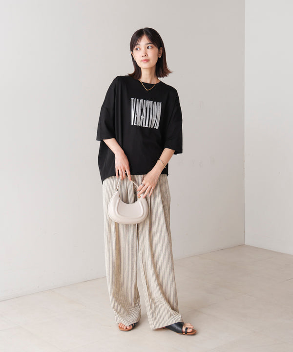 Ｗシルケット立体グリッターロゴＴ