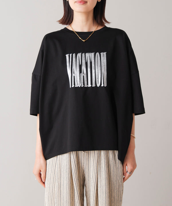 Ｗシルケット立体グリッターロゴＴ