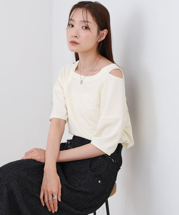 アシメコクーンスリーブカットソー