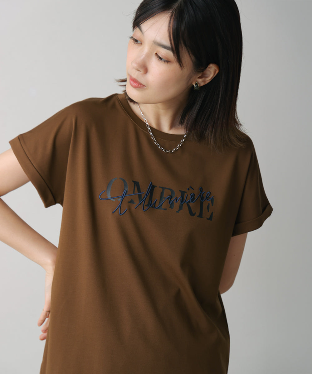 半ラバー×刺繍ロゴＴ