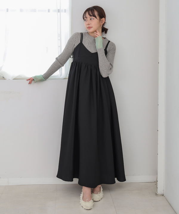 【選べるネック】シアー使いリブニットトップス