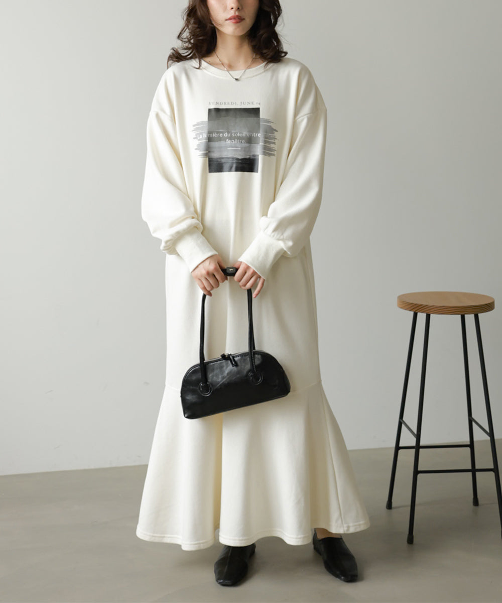 前後２ＷＡＹホックプリントマーメイドスウェットワンピース