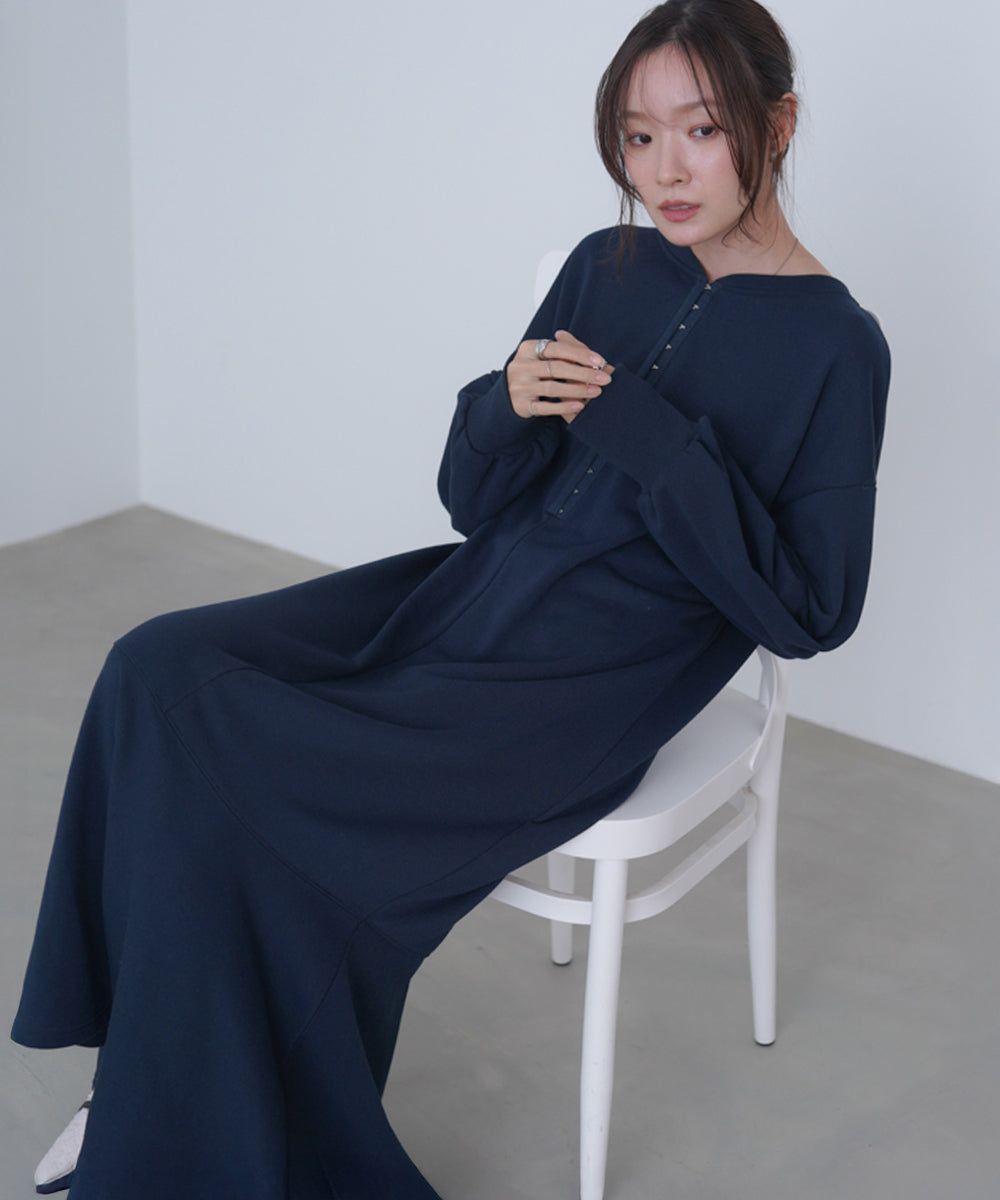 前後２ＷＡＹホックプリントマーメイドスウェットワンピース