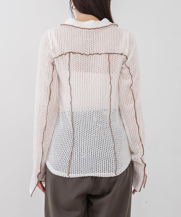 ウェーブメロウホックシャツトップス