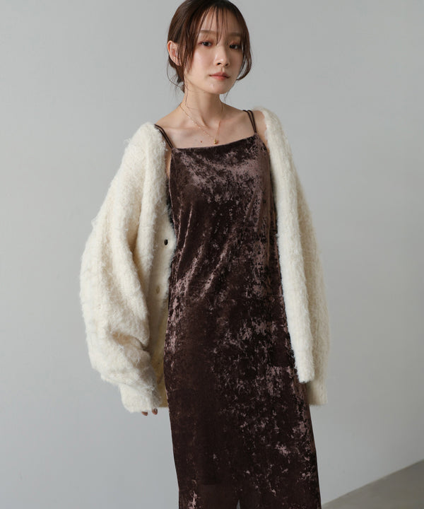 【S・Mサイズ展開】シアーベロアカップ付きキャミワンピース