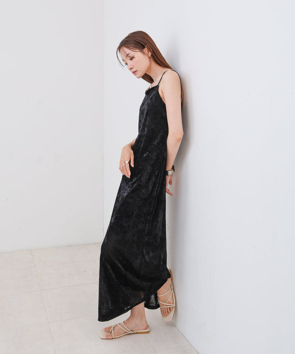 【S・Mサイズ展開】シアーベロアカップ付きキャミワンピース