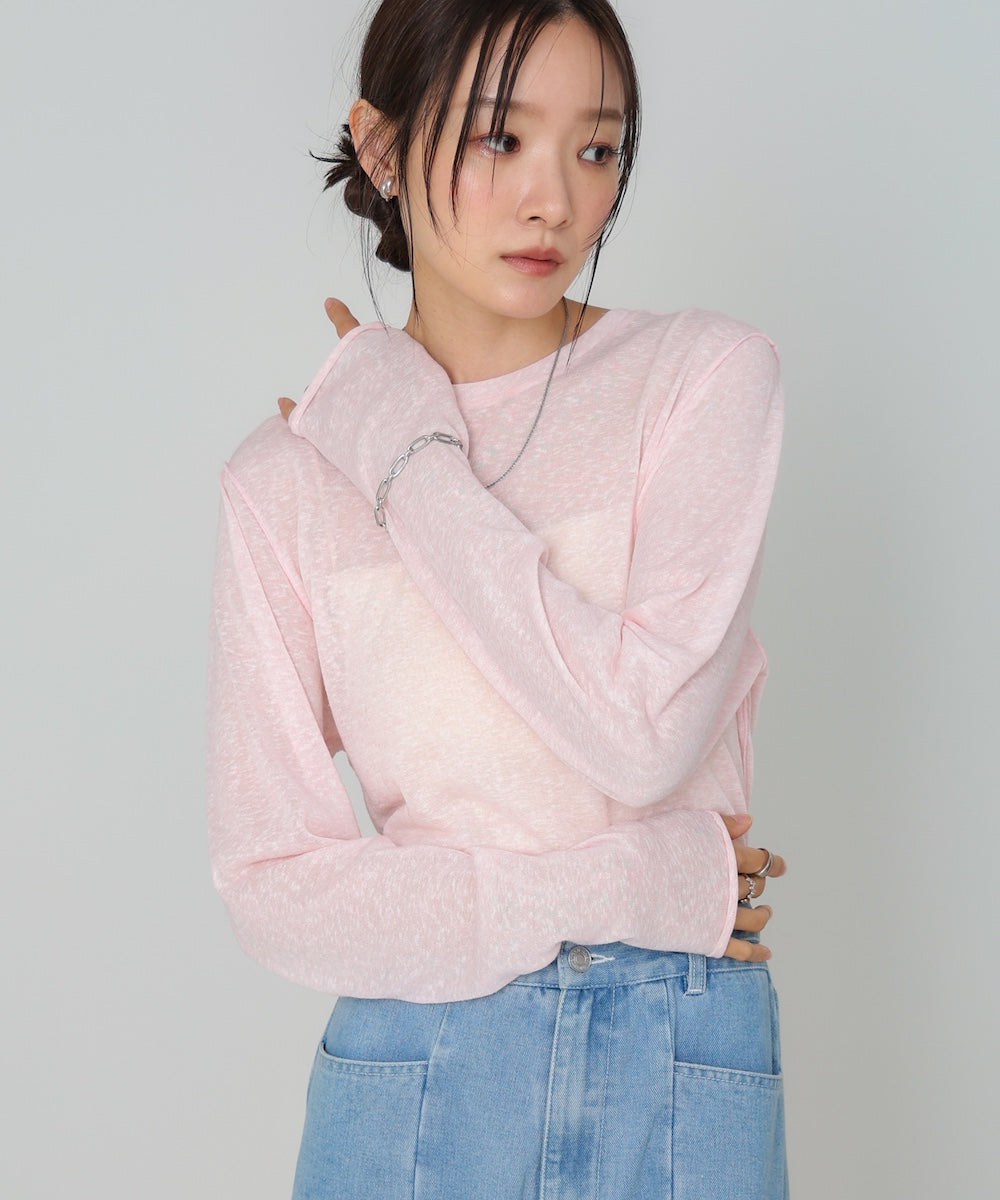 miページ♡⃜ メランジシアーベーシックカットソー